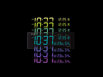 リズム(RHYTHM) 大型 掛け時計 電波時計 デジタル カラー