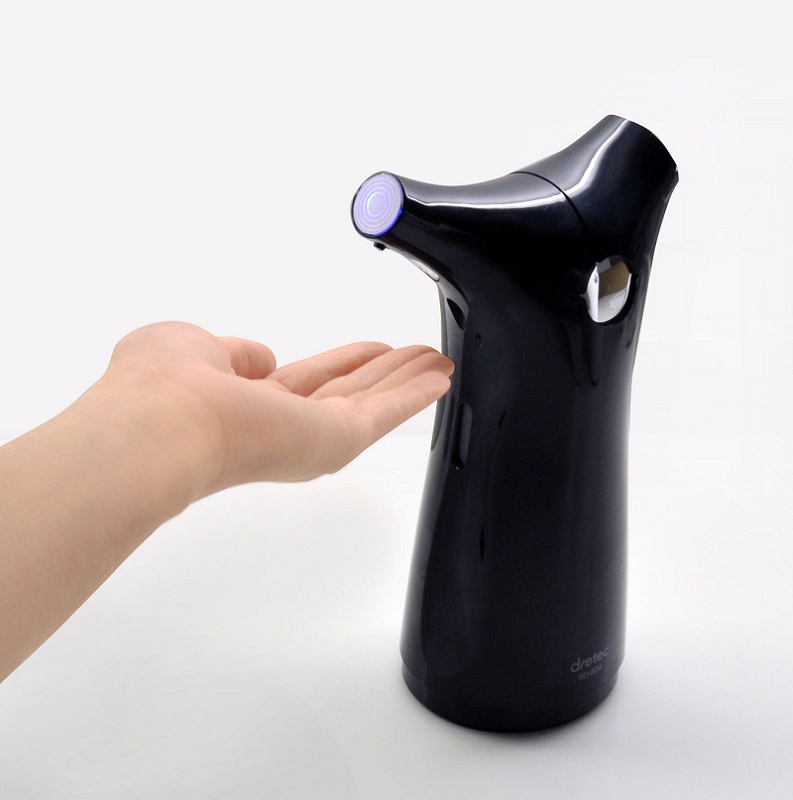 LEDランプ搭載、手をかざすと石鹸液が出てくるオートディスペンサー