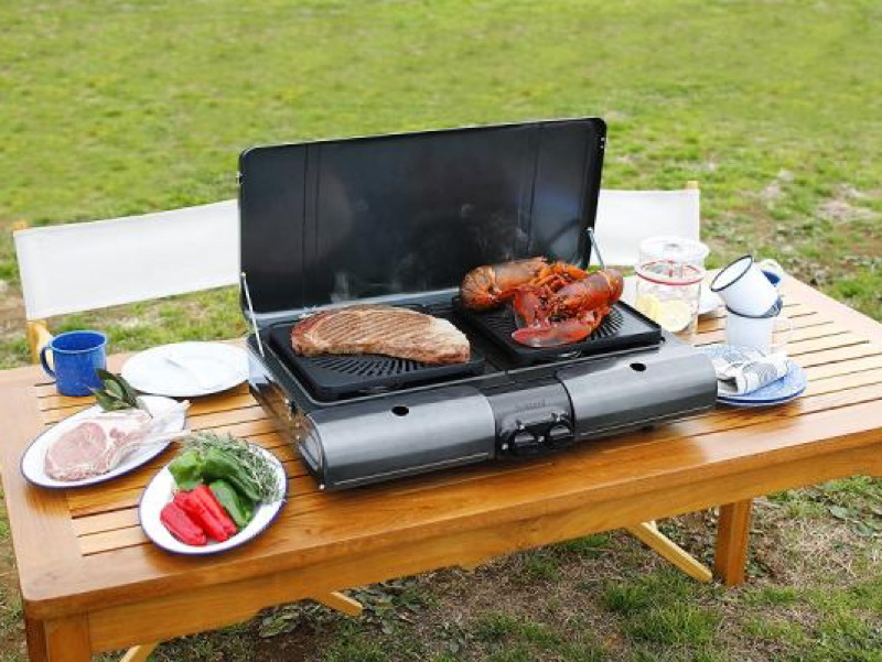イワタニカセットBBQグリル イワタニ、アウトドアで料理ができるカセットこんろとBBQグリル - 家電