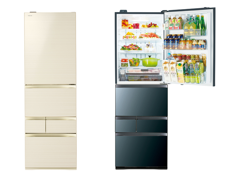 東芝、幅60cmながら国内初の501Lを実現した、5ドア冷凍冷蔵庫「VEGETA