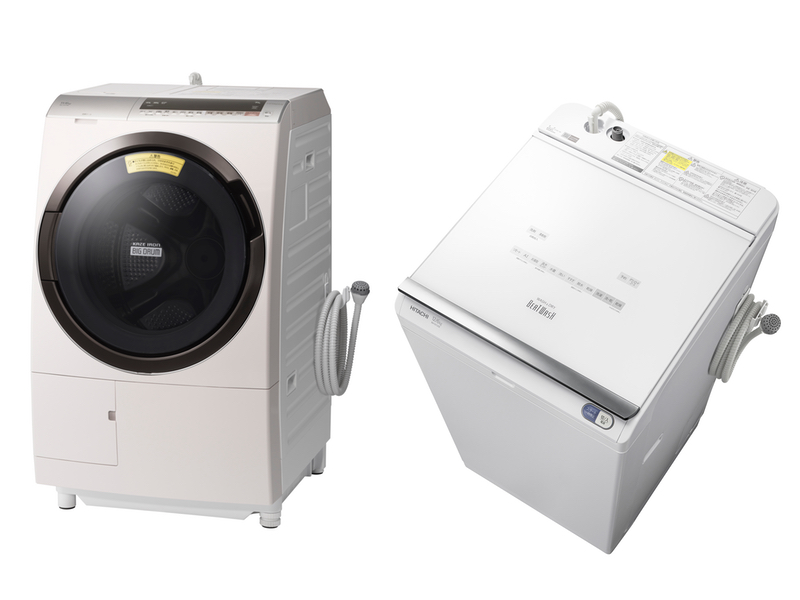 日立、スマホ連携と洗剤自動投入を搭載したドラム式洗濯乾燥機とタテ型 
