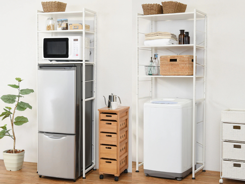 ニトリ 棚の高さを変えられる冷蔵庫ラック - 収納家具