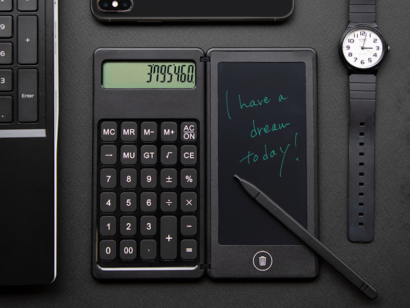 電卓の算出結果をサッとメモできる、電卓付き電子メモパッド - 家電 Watch