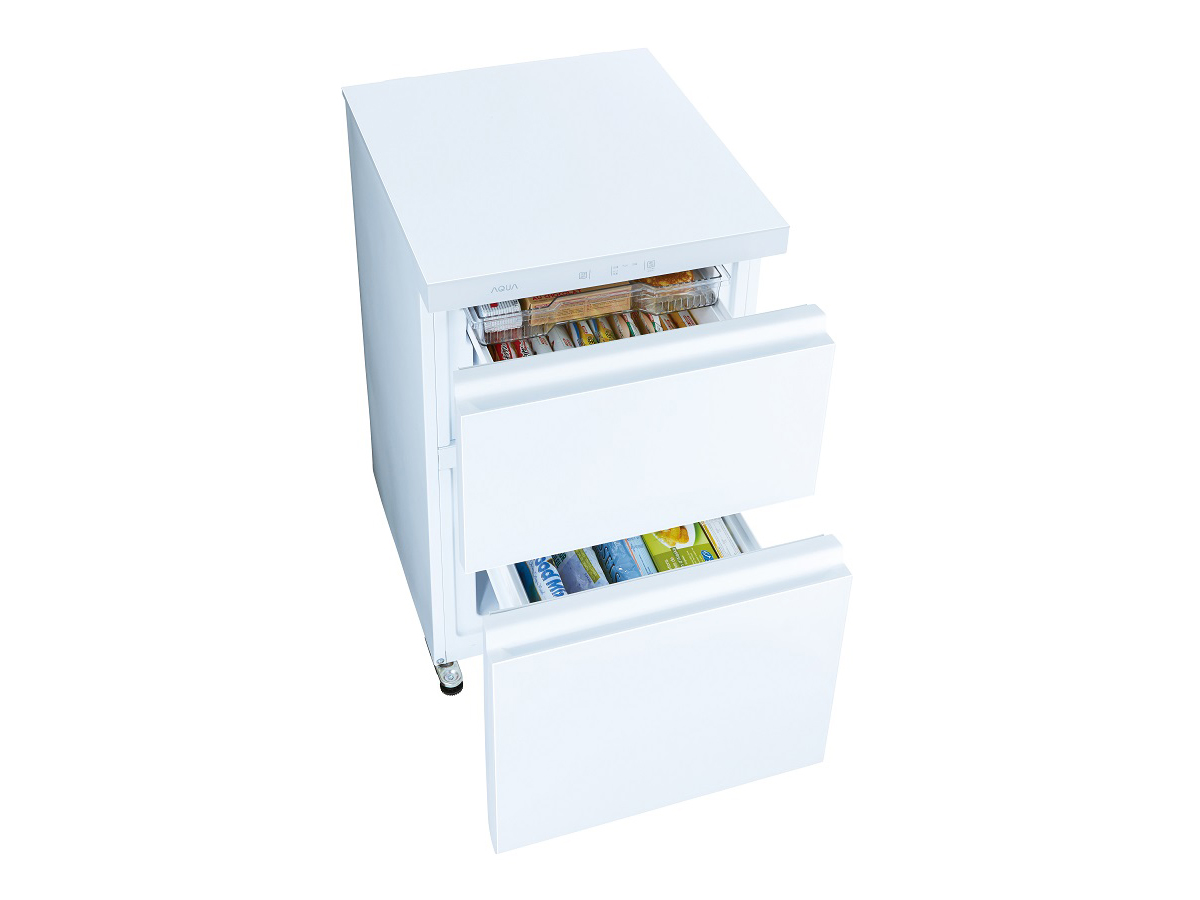 アクア、庫内を冷凍/チルド/冷蔵に切替可能なコンパクト冷凍庫。整理し 