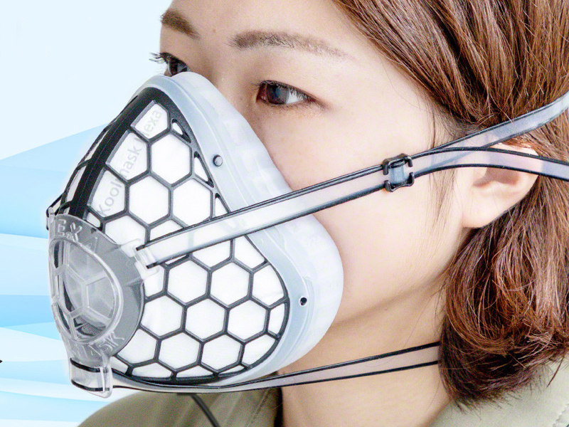 呼吸しやすい小型ファン付き電動マスク 高性能フィルター装備 家電 Watch