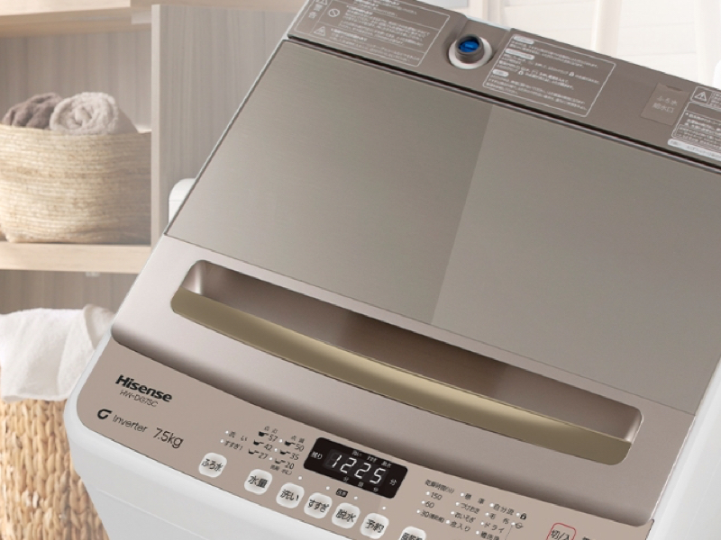 ハイセンス、ガラストップ採用のタテ型洗濯機。掃除もしやすい - 家電
