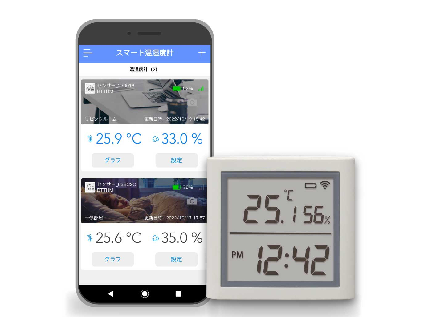 温度と湿度をアプリで確認できる「スマート温湿度計」 - 家電 Watch