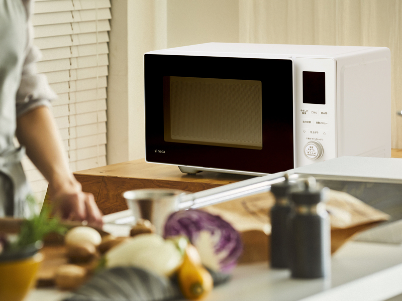2023年モデル★美品★単機能電子レンジ ホワイト ブラック シロカ、ワンボウルパスタが作れる電子レンジに限定色ホワイト - 家電