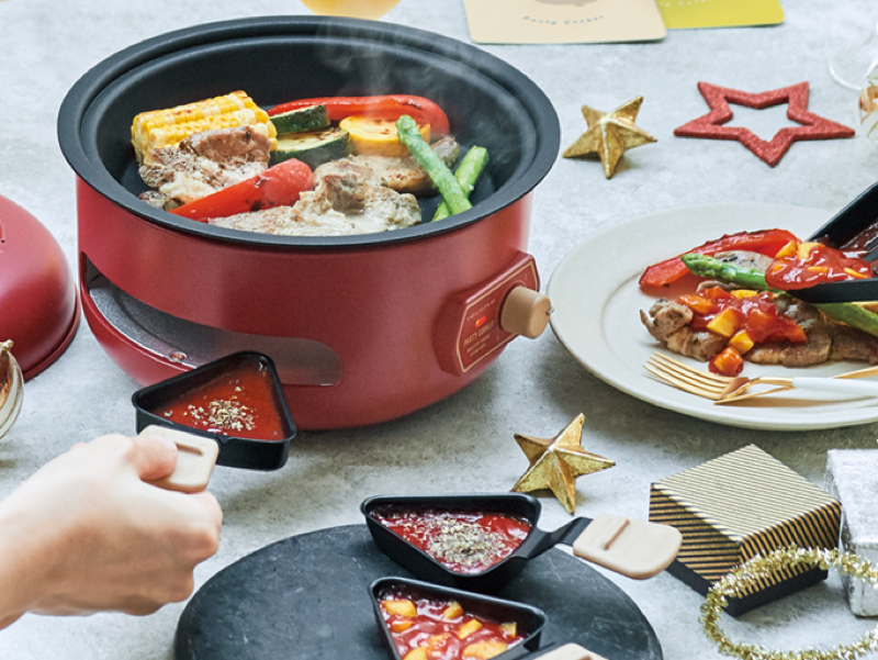 グリル鍋 電気鍋 レコルト ポットデュオ キャレ【2大特典】万能調理