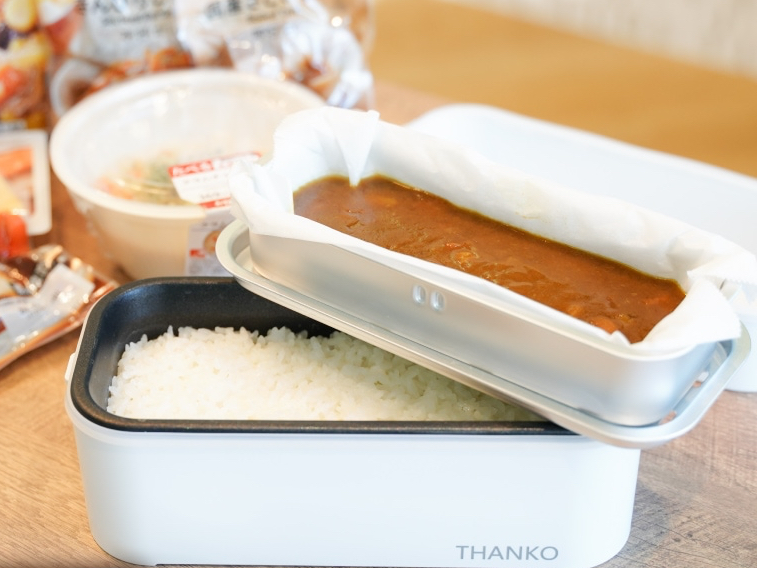 サンコー お米もおかずもこれ一台！2段式超高速弁当箱炊飯器 RCKDBLSWH 